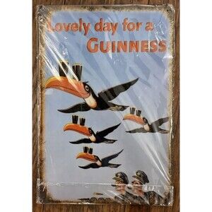 Lovely Day for a Guinness, blue, 8x12, Guinness Tin Sign Breweriana Collectible